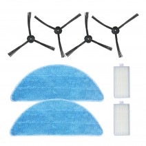 Pack of 8 Replacement Accessories Kit Mops + Side Brushes + HEPA Filters for ILIFE V5S V3S V3 V5 Pro Robotic Vacuum Cleaner
