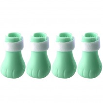 4pcs Anti-scratch Cats Foot Shoes Boots Silicone Pet Grooming Scratching Restraint Booties Kittens Cats Claws Cover Protector for Home Bathing Shaving Checking Treatments
