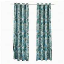 Blackout Curtains Blue Tropical Rainforest Leaves Flower Thermal Insulating Room Darkening Curtains for Living Room 39